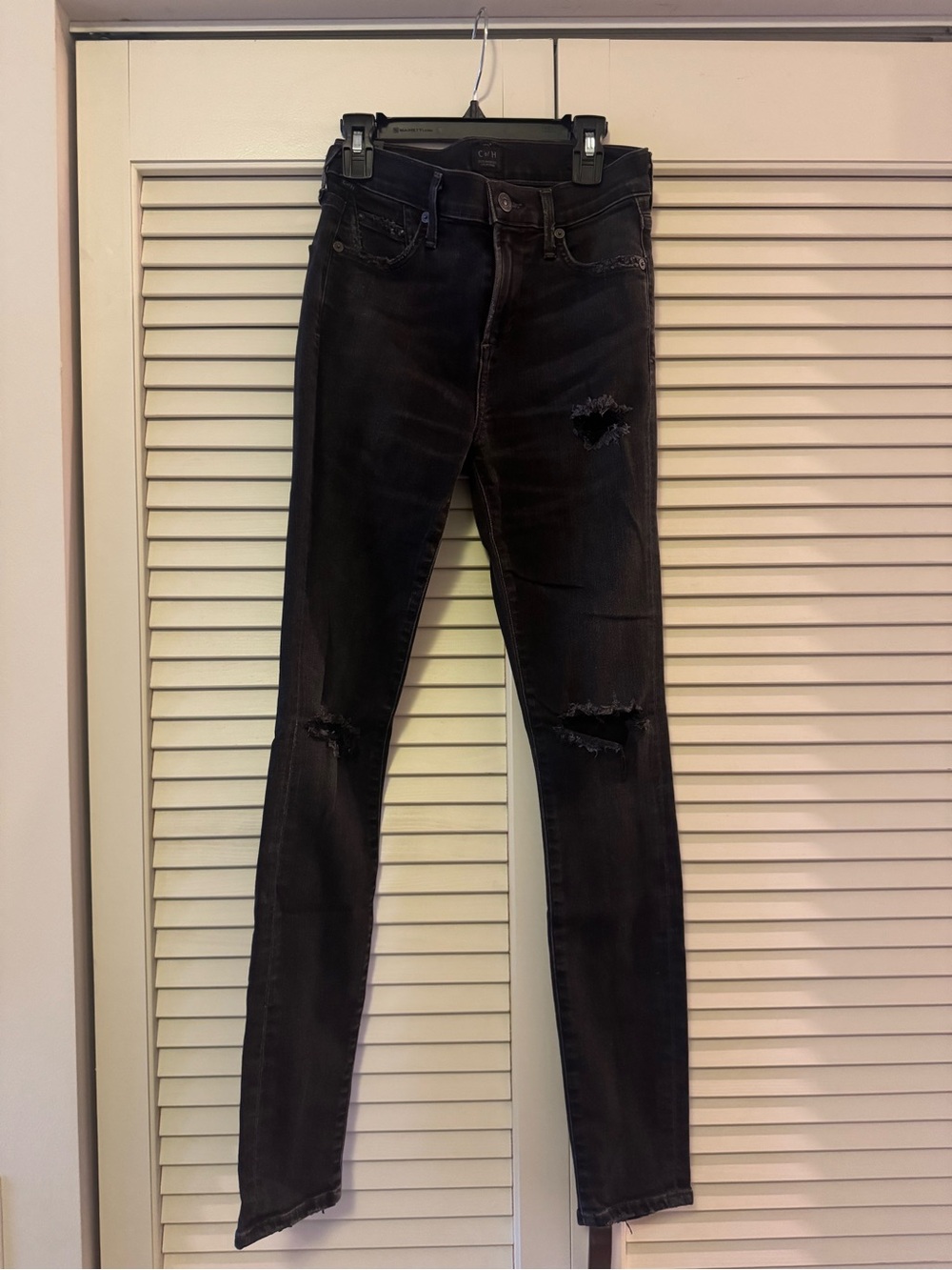 Citizens Of Humanity Black Distressed Skinny Jeans